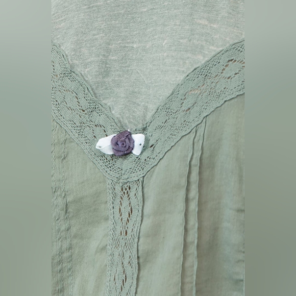 Free People Fall In Love Tee Washed Army Size Small - Picture 4 of 7